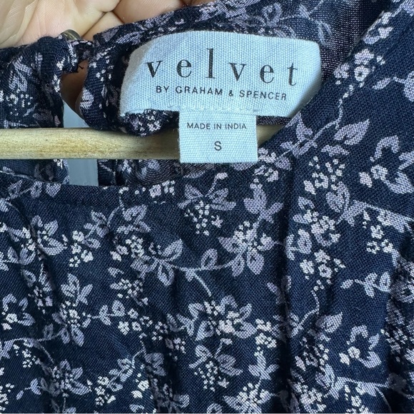 Velvet by Graham & Spencer Kirsten Thistle Print Ruched Waist Dress Small Floral - Picture 8 of 16